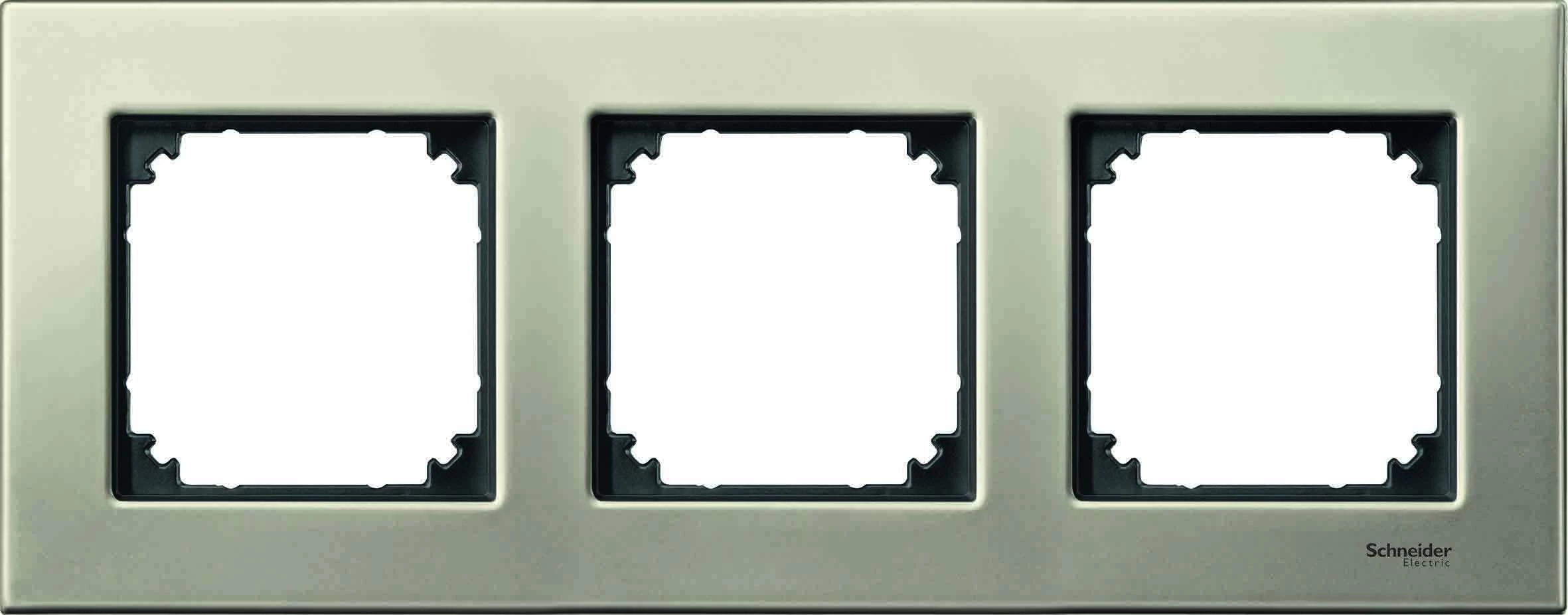  артикул MTN403305 название Рамка 3-ая (тройная), цвет Титан (металл), MERTEN