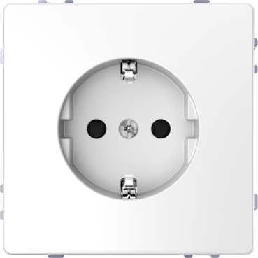  артикул MTN2300-6035 название Розетка 1-ая электрическая , с заземлением и защитными шторками (безвинтовой зажим), цвет Белый, D-Life