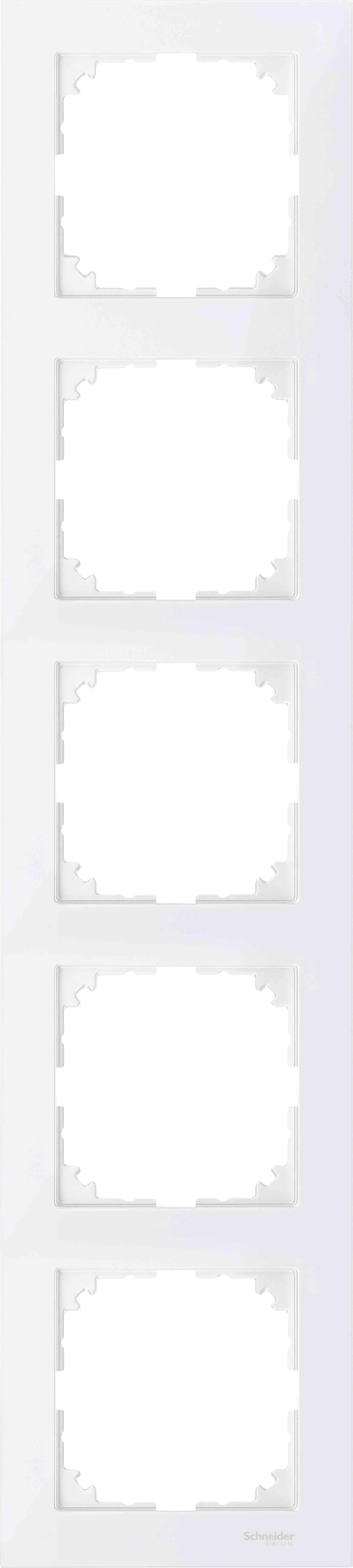  артикул MTN4050-3619 название Рамка 5-ая (пятерная), цвет Полярно-белый, MERTEN