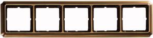  артикул MTN483543 название Рамка 5-ая (пятерная), цвет Античная латунь, Antik