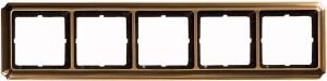  артикул MTN483543 название Рамка 5-ая (пятерная), цвет Античная латунь, Antik