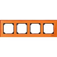  артикул MTN404402 название Рамка 4-ая (четверная), цвет Стекло Оранжевый кальцит, MERTEN